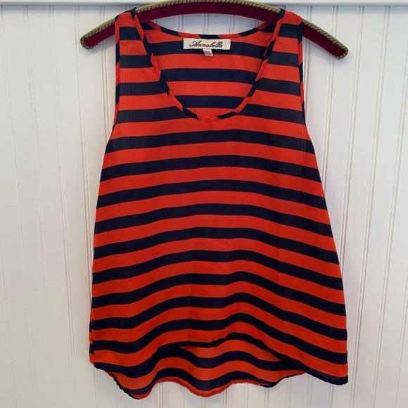 Annabella Tops - Annabella Striped Racerback Tank Top